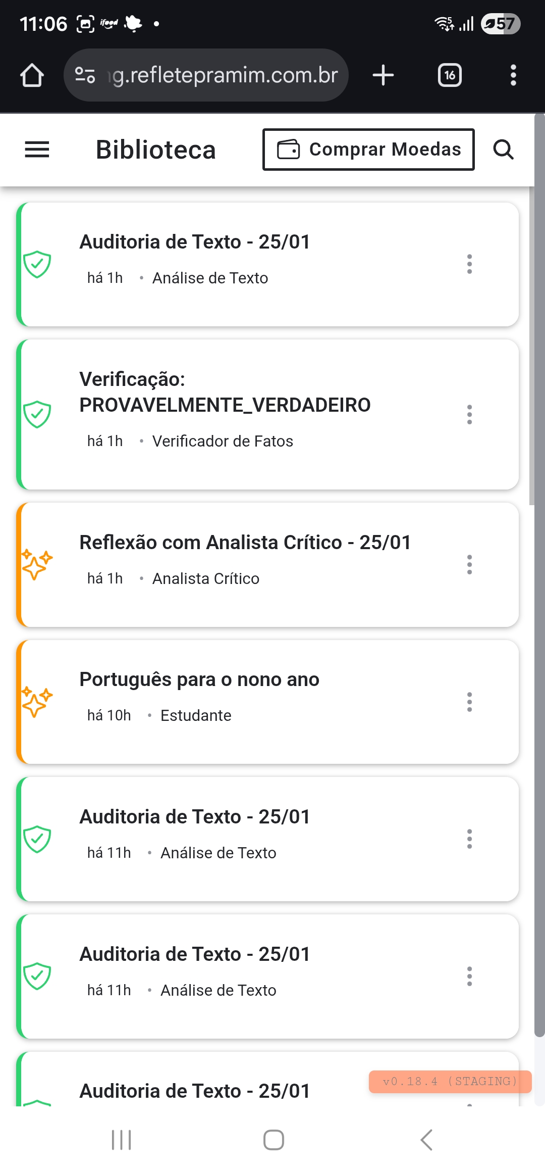 Biblioteca com histórico de prompts, auditorias e reflexões